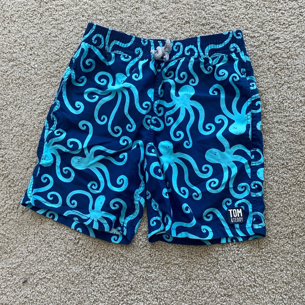 Tom and teddy boys 7/8 octopus swim trunks